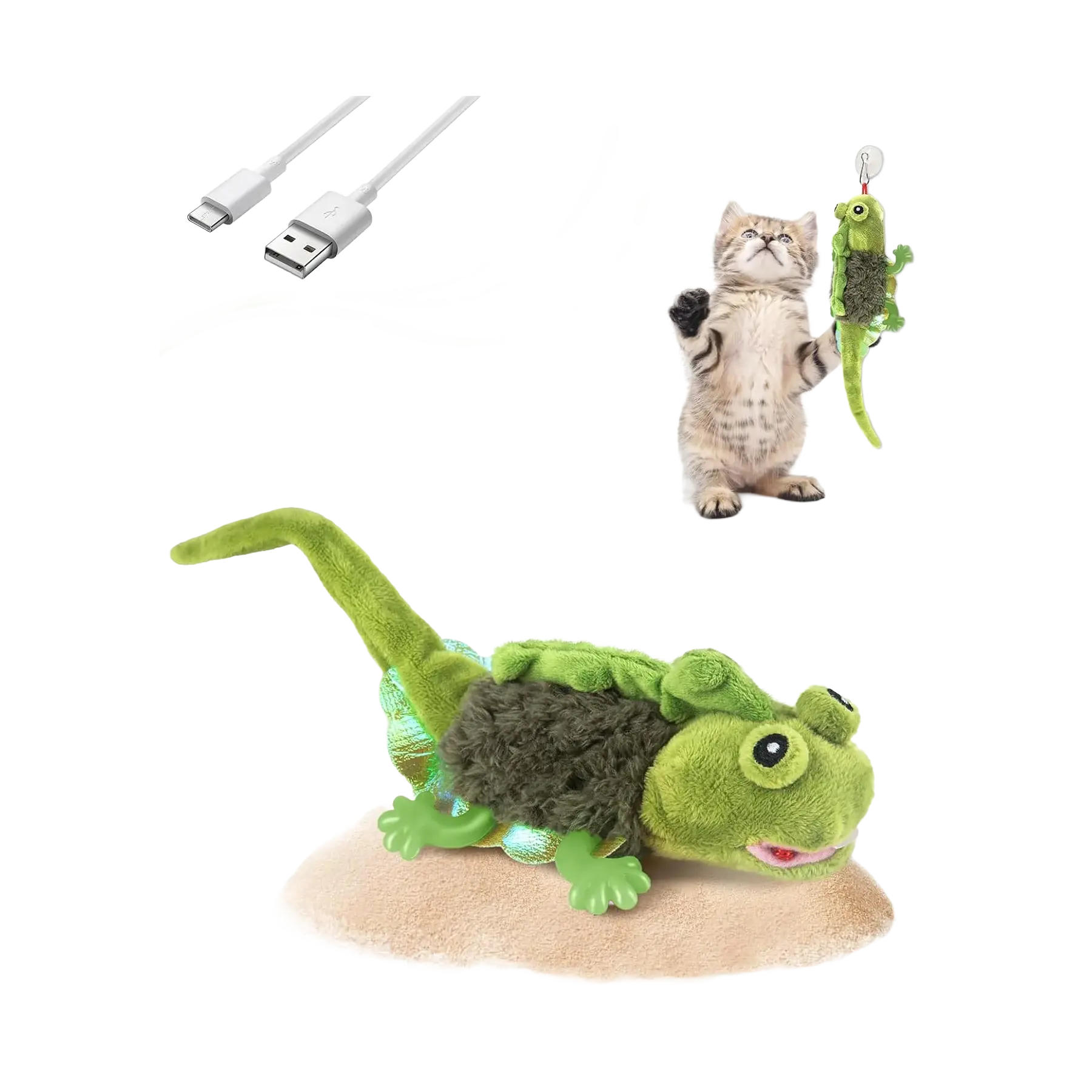 Migipaws Flapping Chirping Lizard Cat Toy
