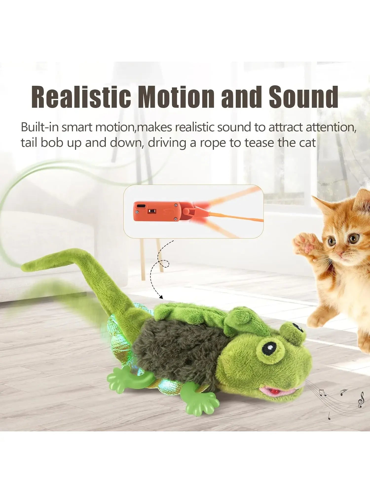 Migipaws Flapping Chirping Lizard Cat Toy