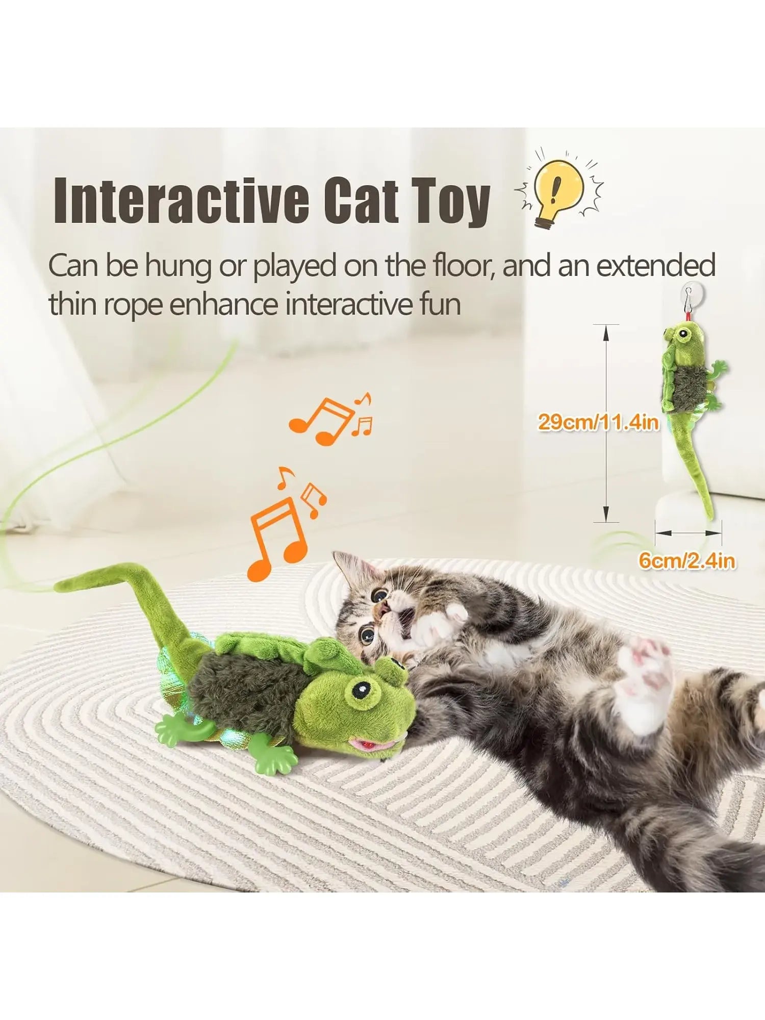 Migipaws Flapping Chirping Lizard Cat Toy