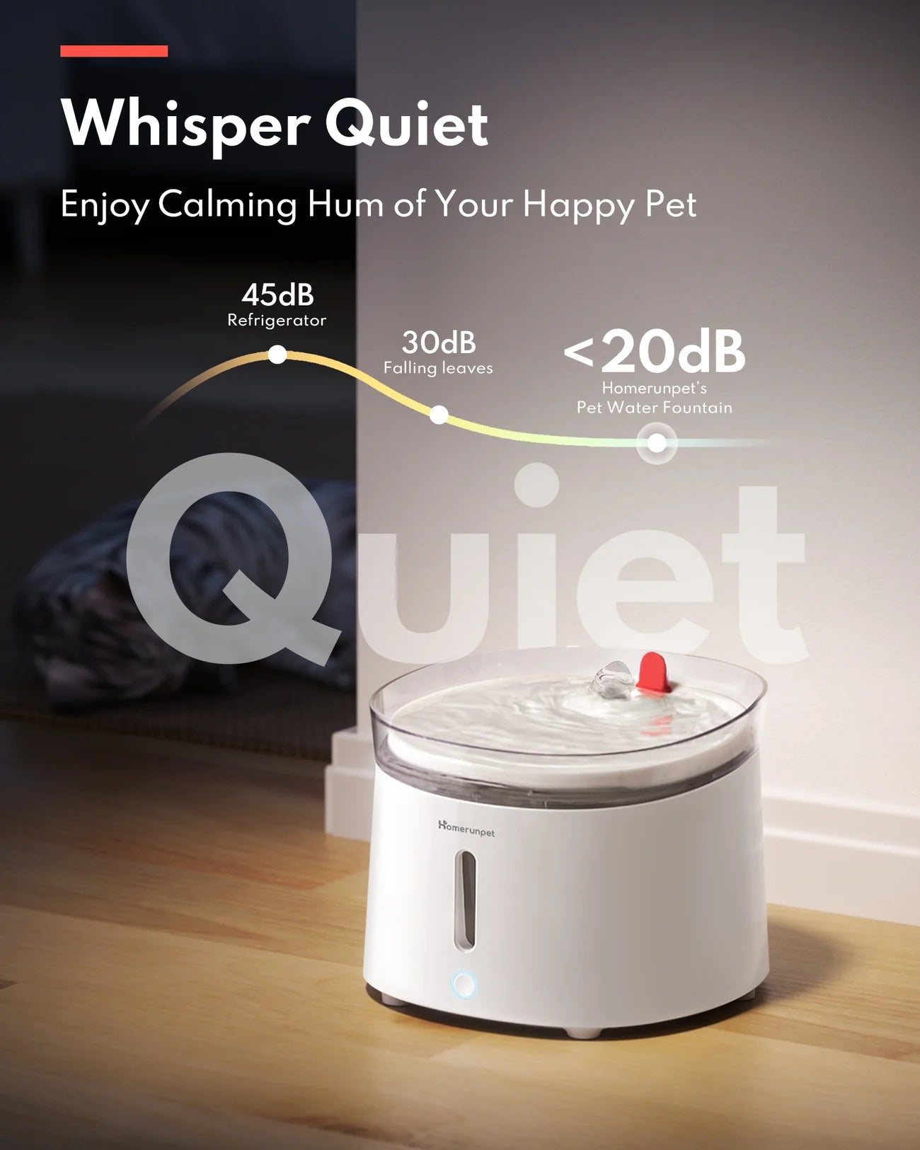 HomerunPet Pet Water Fountain - UVC Sterilizing Wireless Pump