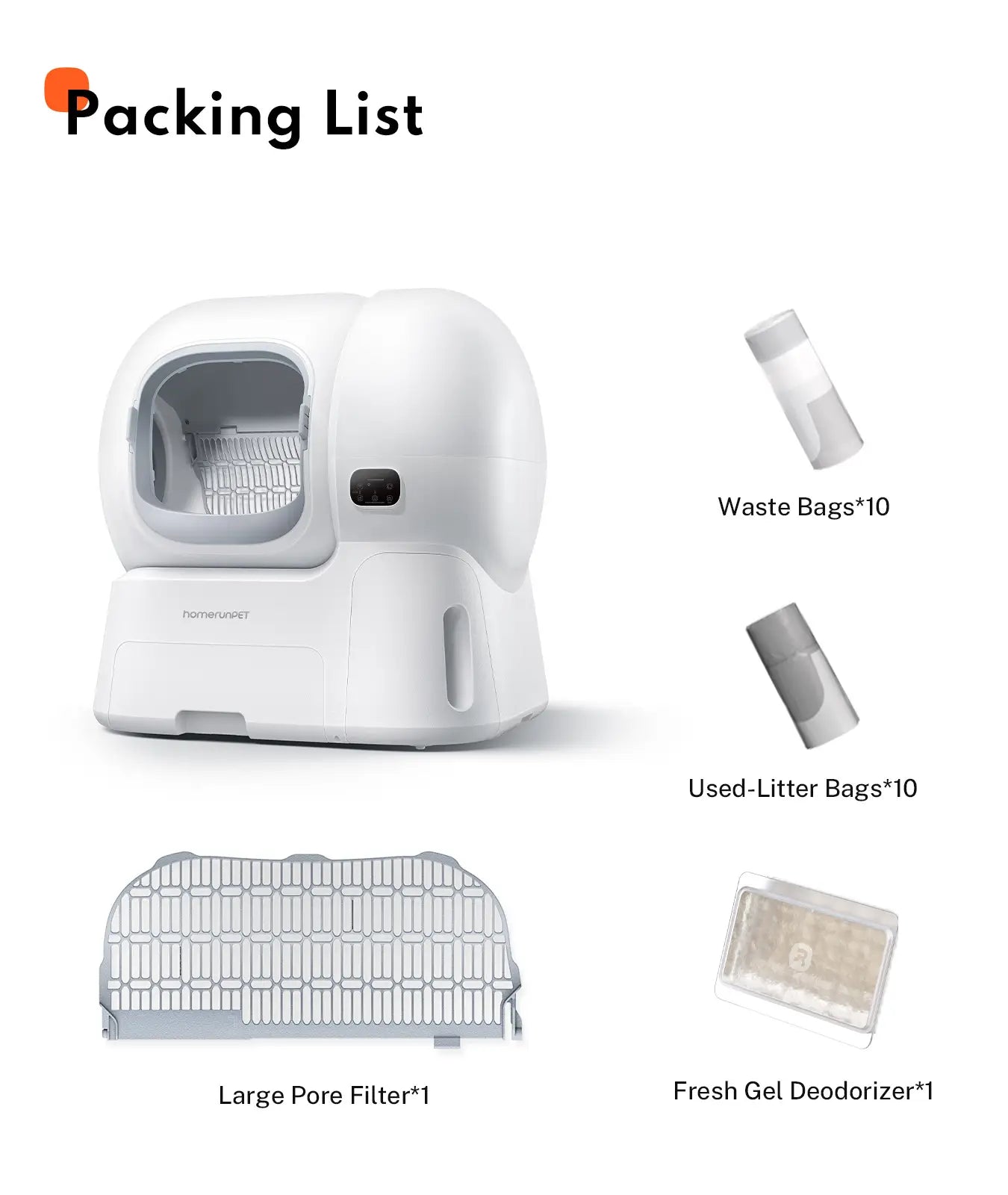 HomerunPet Self-Cleaning Smart Cat Litter Box - 106L